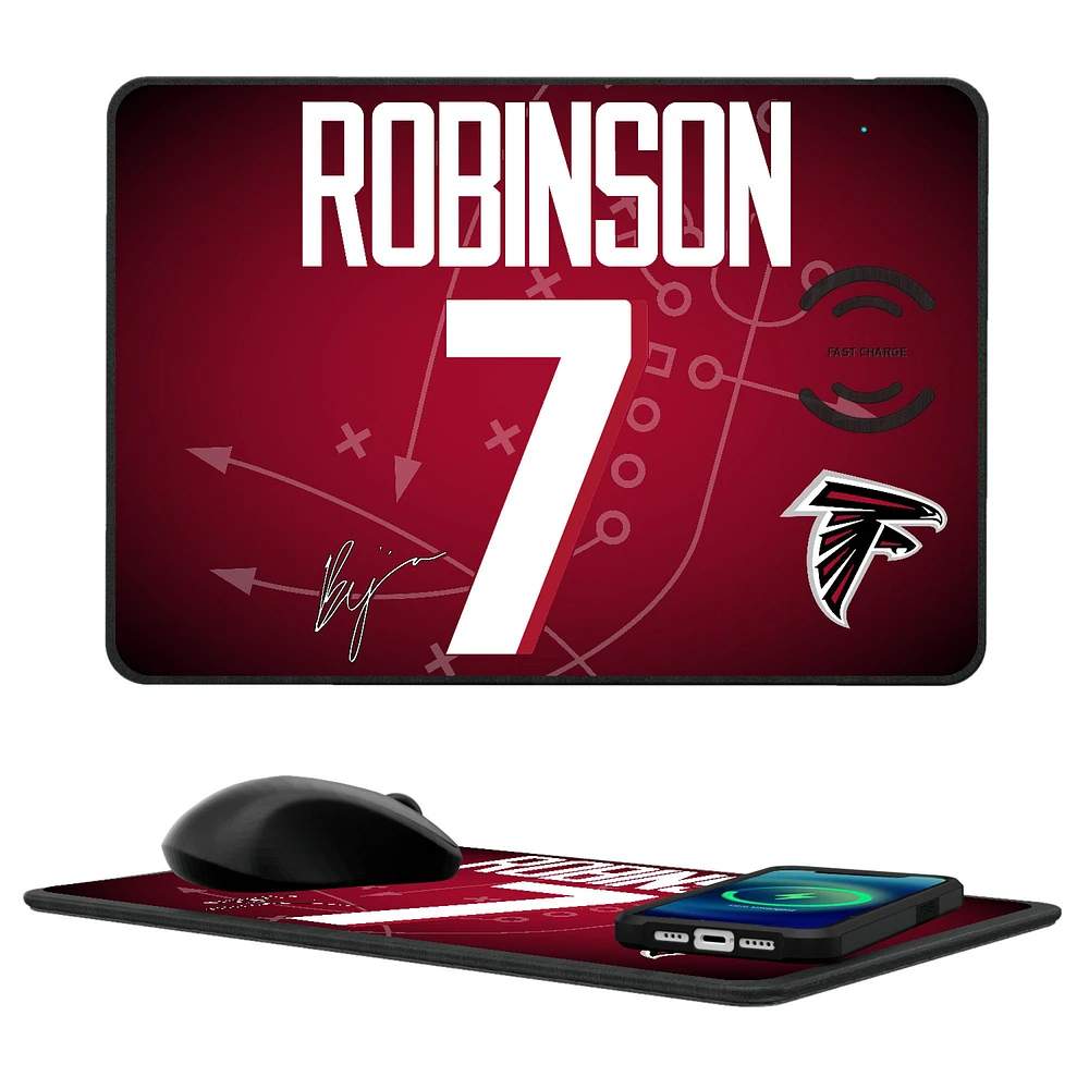 Keyscaper Bijan Robinson Atlanta Falcons Wireless Charger and Mouse Pad