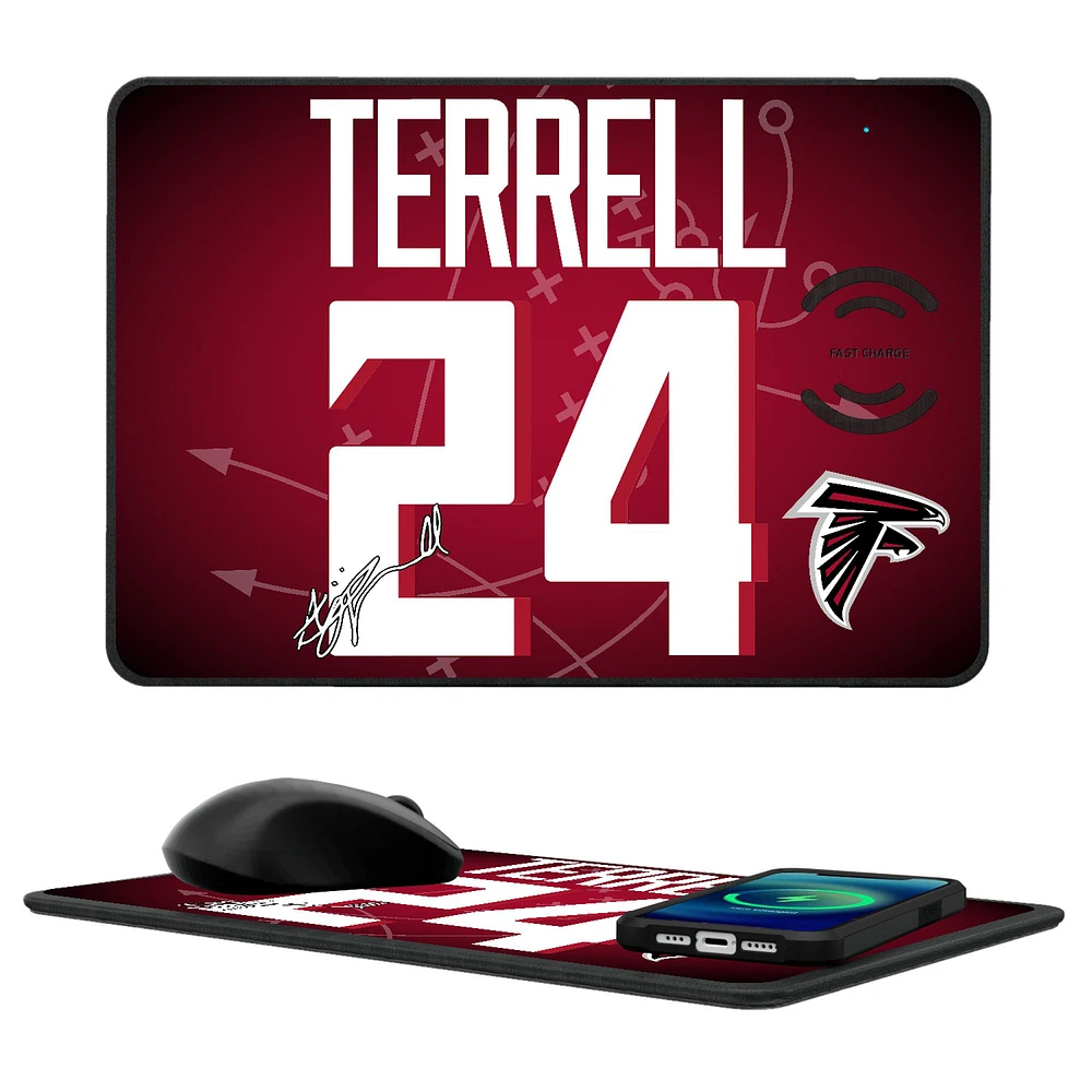 Keyscaper A.J. Terrell Atlanta Falcons Wireless Charger and Mouse Pad