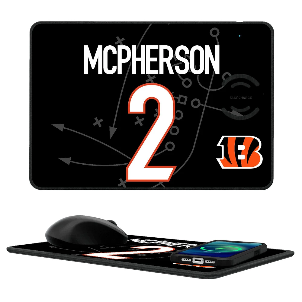 Keyscaper Evan McPherson Cincinnati Bengals Wireless Charger and Mouse Pad