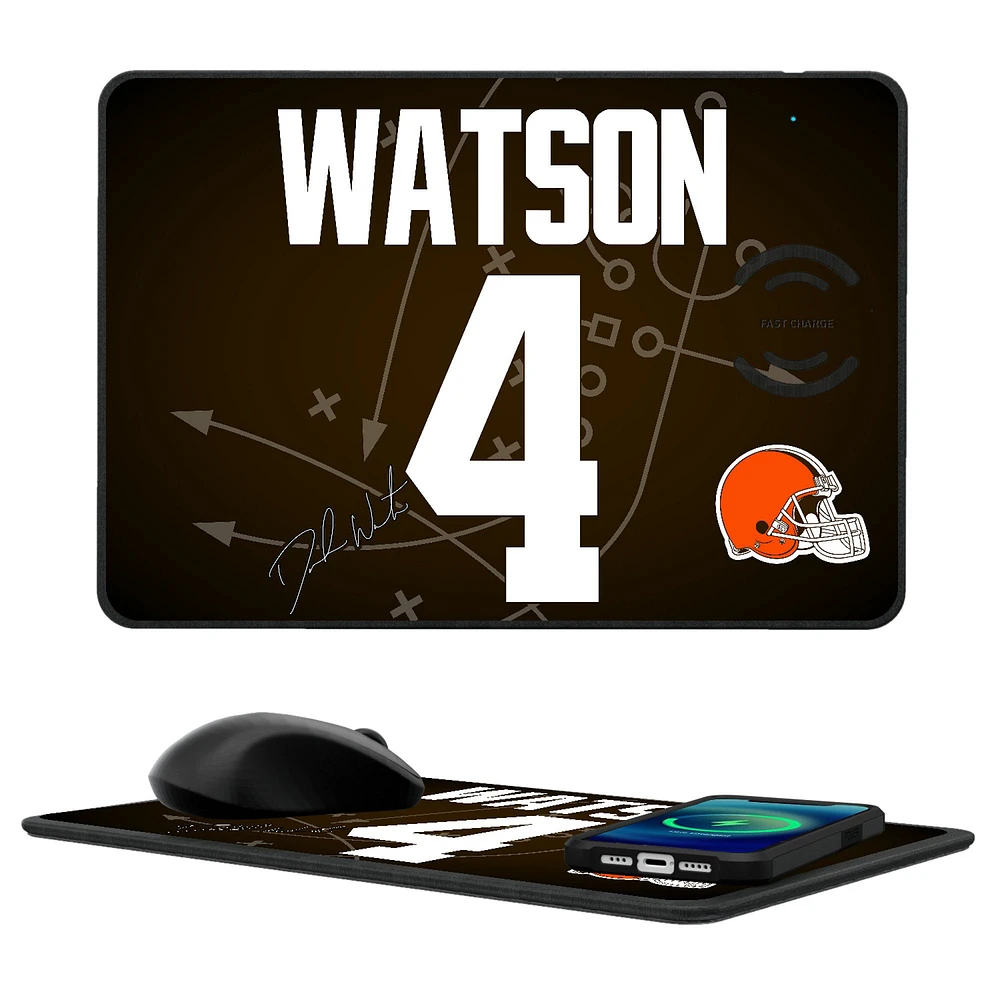 Keyscaper Deshaun Watson Cleveland Browns Wireless Charger and Mouse Pad