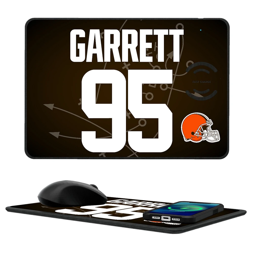 Keyscaper Myles Garrett Cleveland Browns Wireless Charger and Mouse Pad