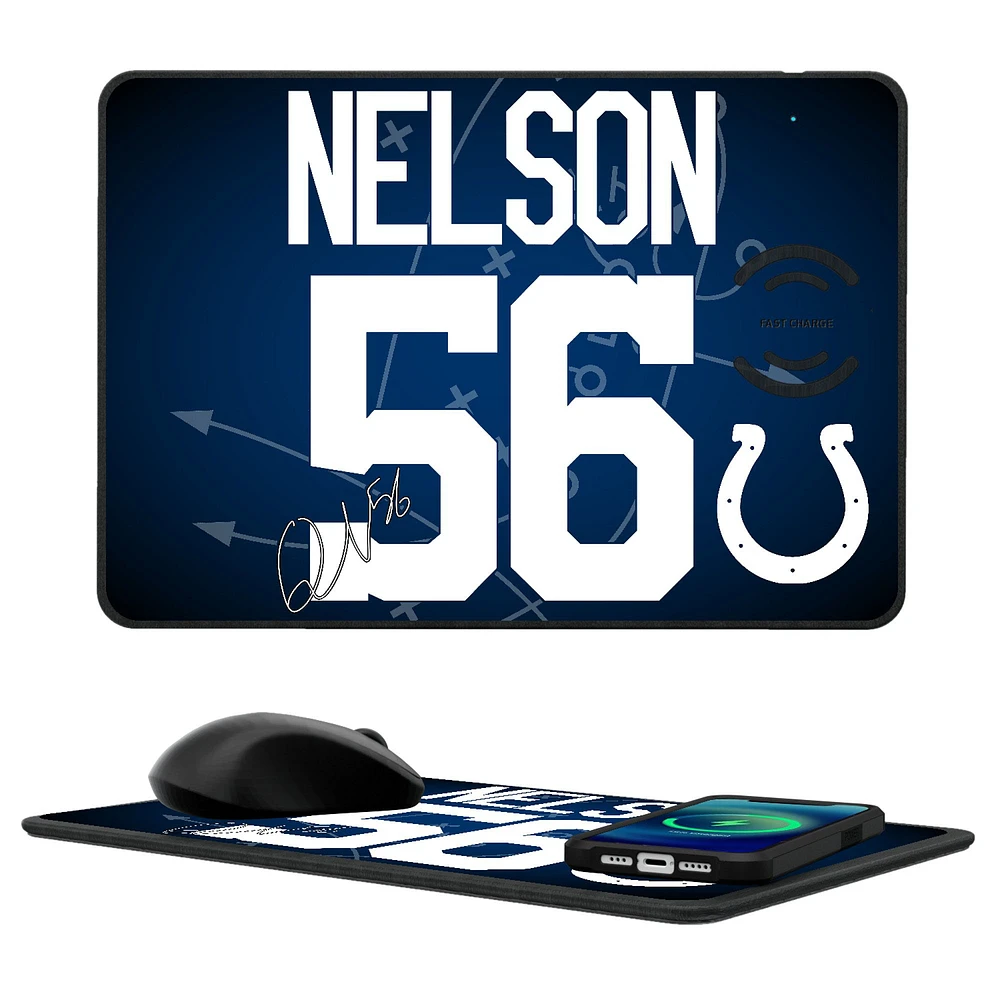 Keyscaper Quenton Nelson Indianapolis Colts Wireless Charger and Mouse Pad