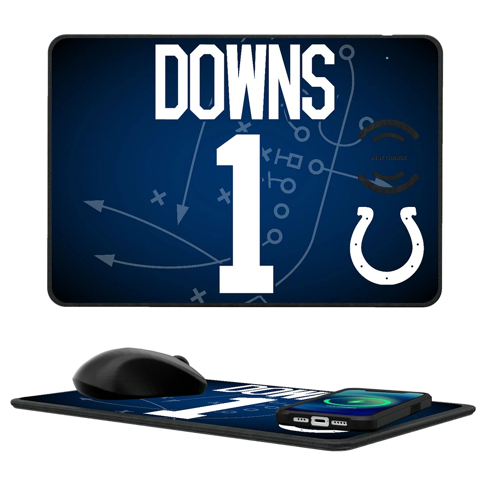 Keyscaper Josh Downs Indianapolis Colts Wireless Charger and Mouse Pad