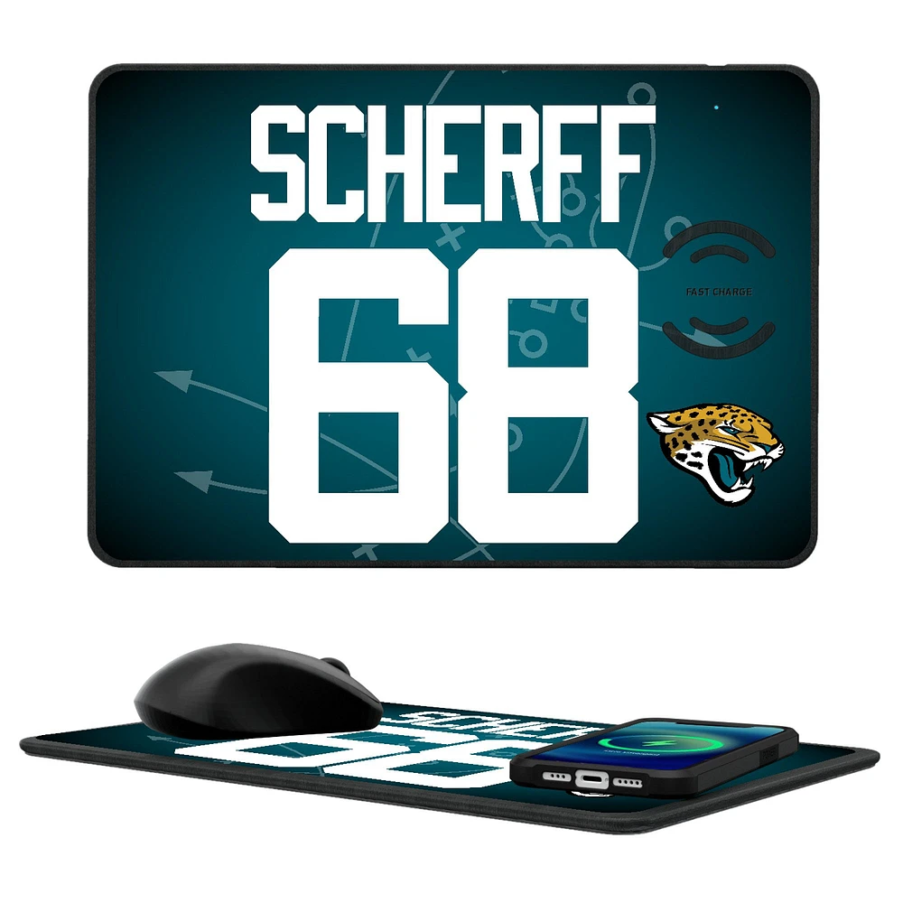 Keyscaper Brandon Scherff Jacksonville Jaguars Wireless Charger and Mouse Pad