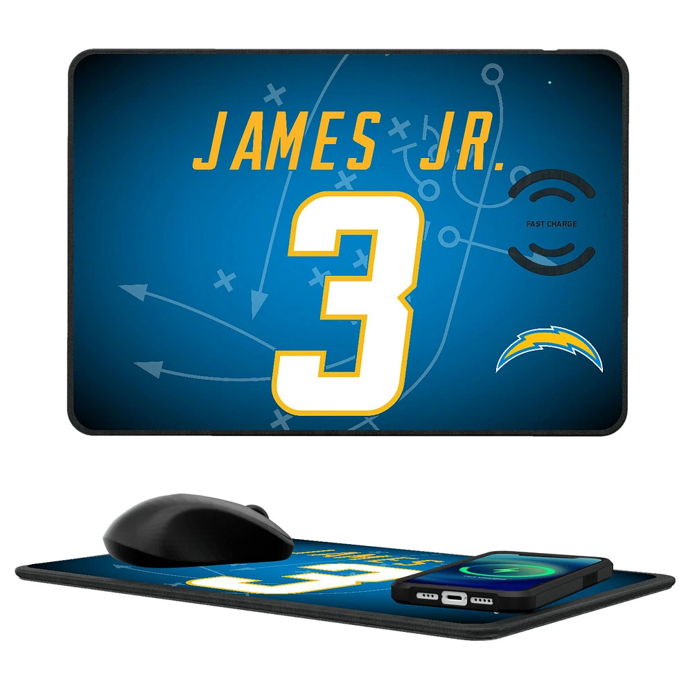 Keyscaper Derwin James Jr. Los Angeles Chargers Wireless Charger and Mouse Pad
