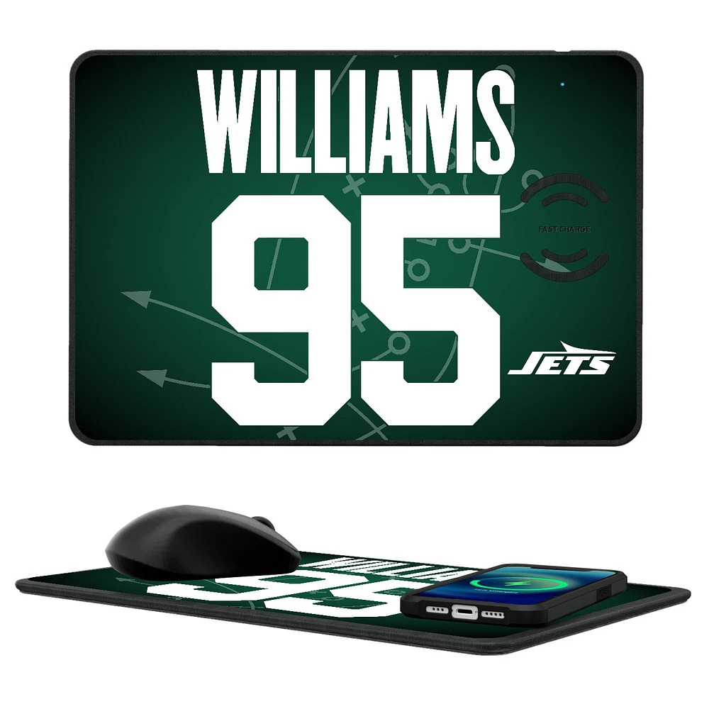 Keyscaper Quinnen Williams New York Jets Wireless Charger and Mouse Pad