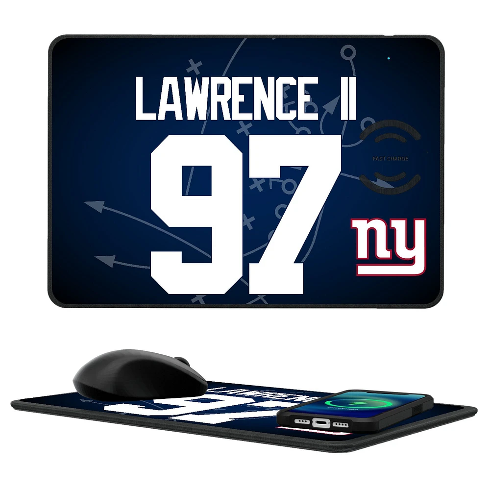 Keyscaper Dexter Lawrence II New York Giants Wireless Charger and Mouse Pad