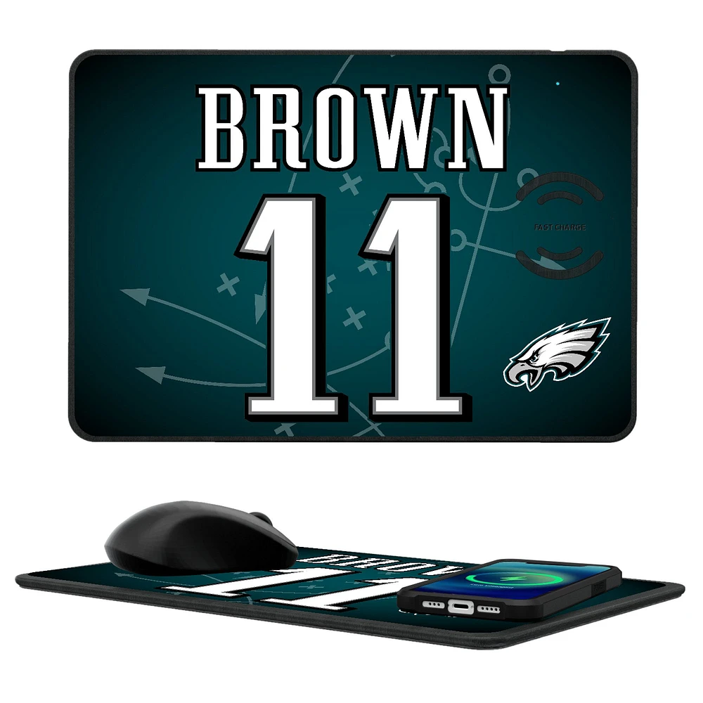 Keyscaper A.J. Brown Philadelphia Eagles Wireless Charger and Mouse Pad