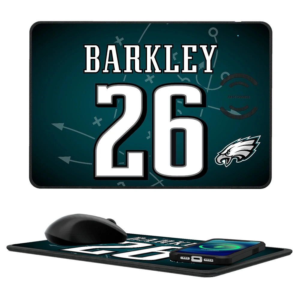 Keyscaper Saquon Barkley Philadelphia Eagles Wireless Charger and Mouse Pad