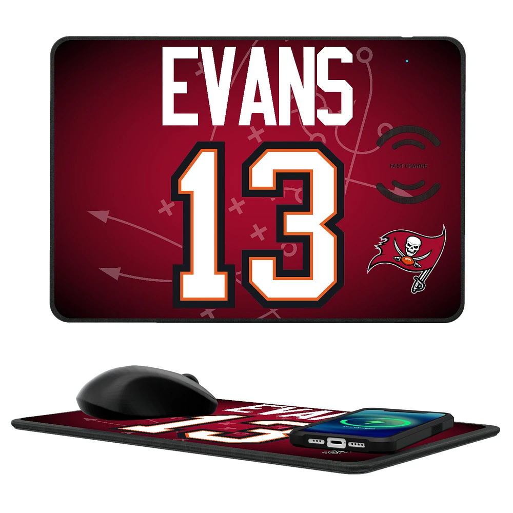 Keyscaper Mike Evans Tampa Bay Buccaneers Wireless Charger and Mouse Pad