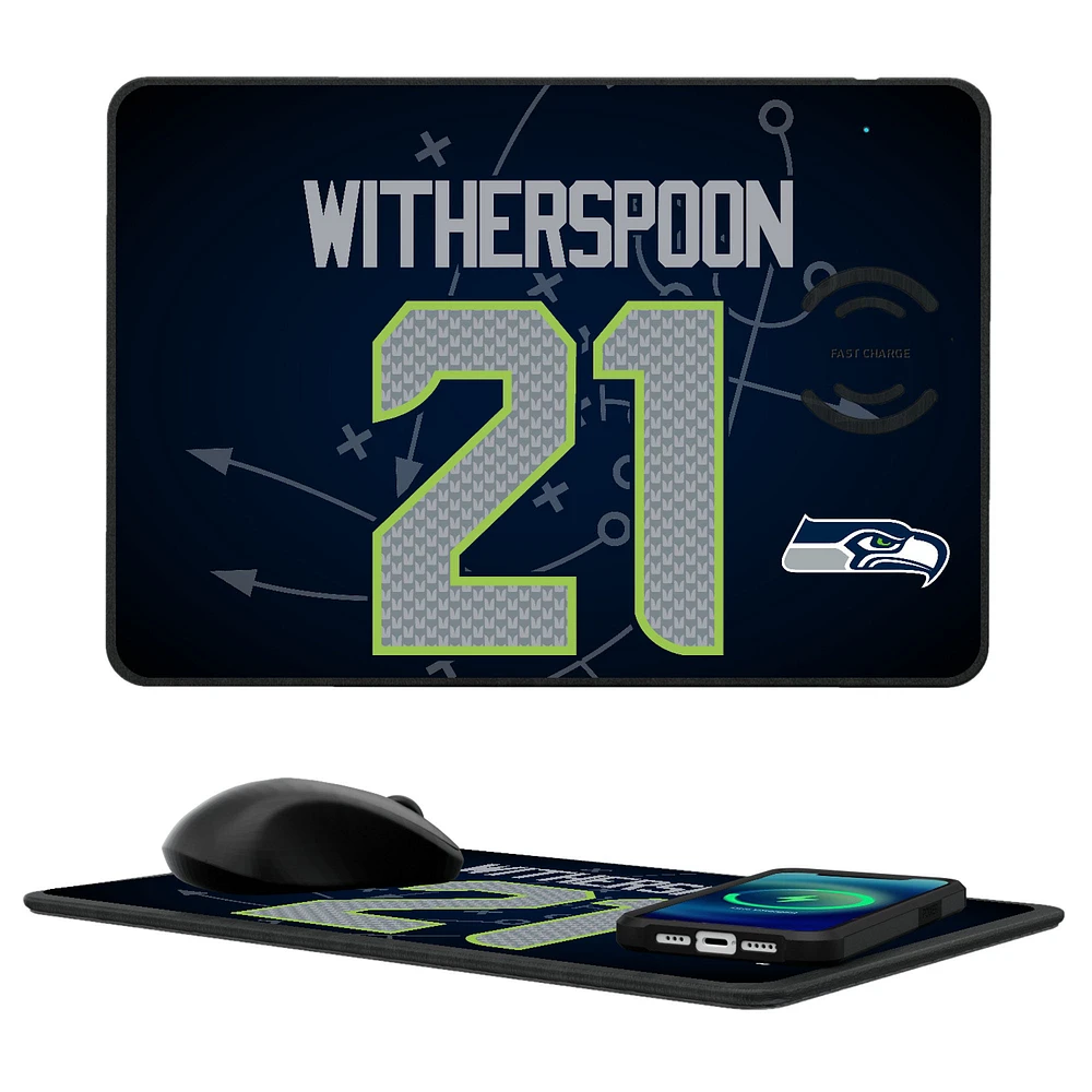 Keyscaper Devon Witherspoon Seattle Seahawks Wireless Charger and Mouse Pad