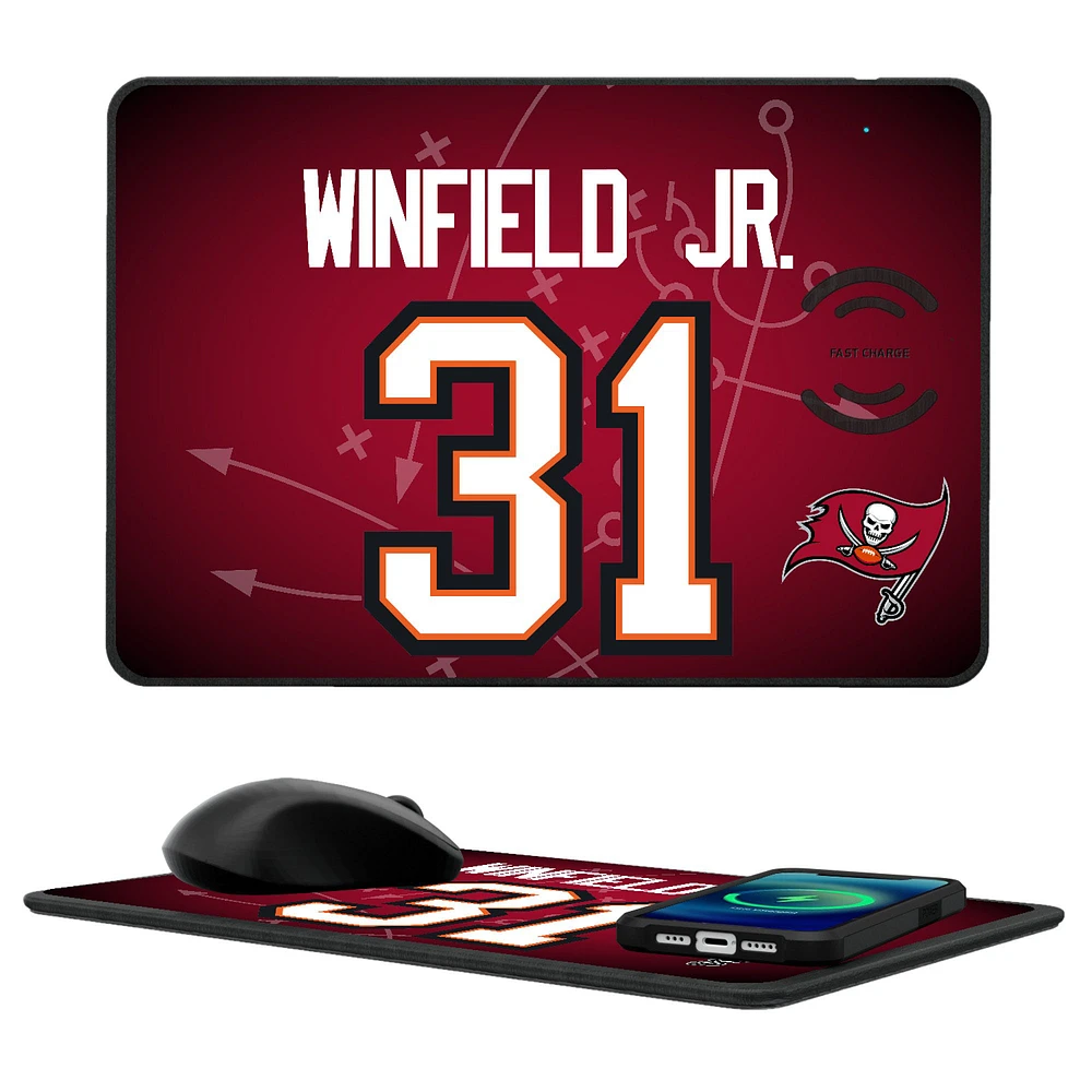 Keyscaper Antoine Winfield Jr. Tampa Bay Buccaneers Wireless Charger and Mouse Pad