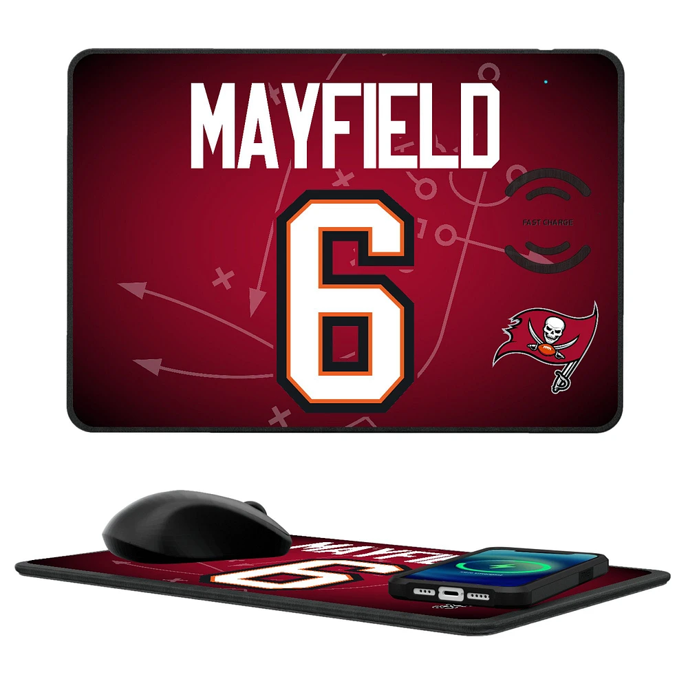 Keyscaper Baker Mayfield Tampa Bay Buccaneers Wireless Charger and Mouse Pad