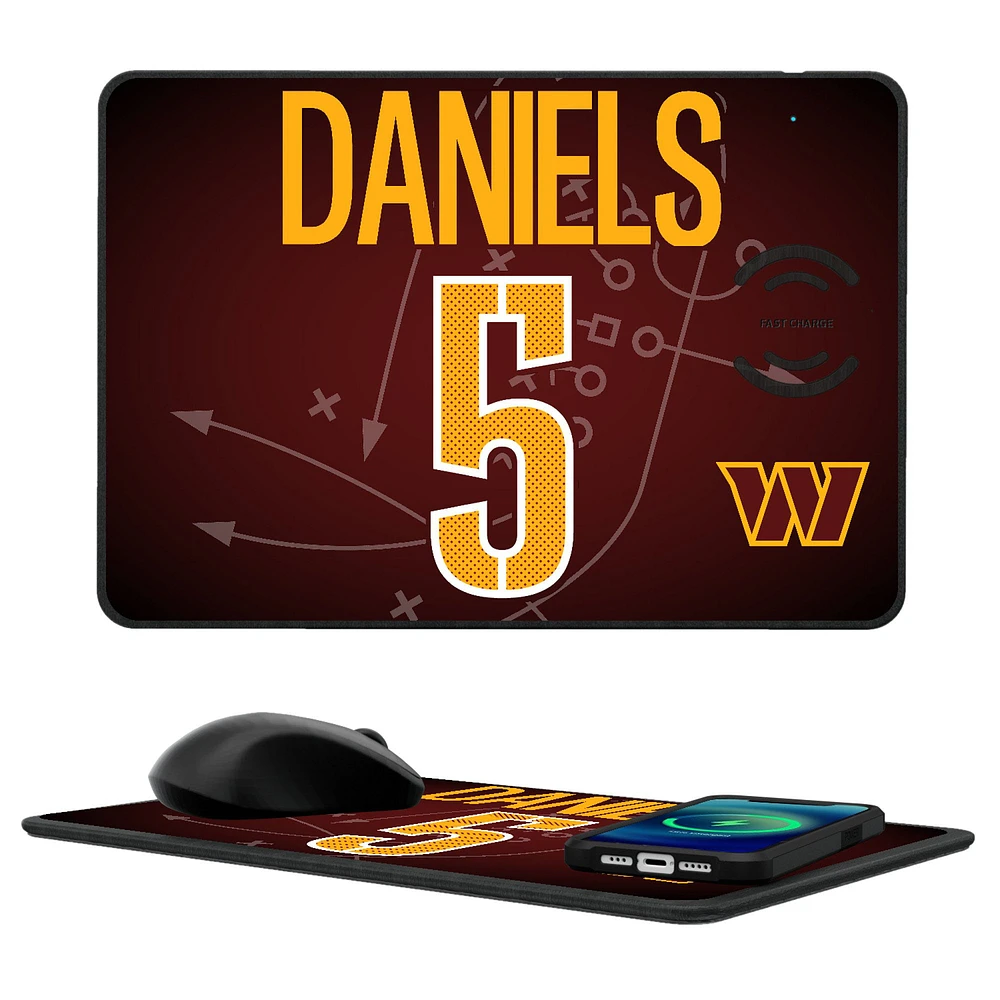 Keyscaper Jayden Daniels Washington Commanders Wireless Charger and Mouse Pad