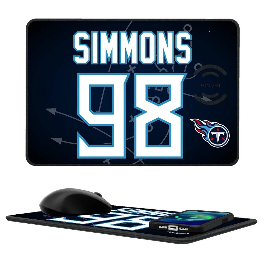 Keyscaper Jeffery Simmons Tennessee Titans Wireless Charger and Mouse Pad