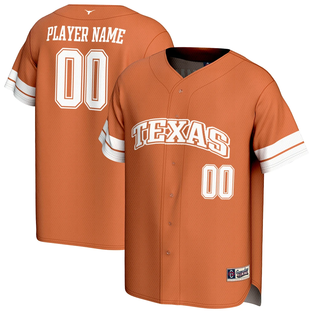 Unisex GameDay Greats Texas Orange Longhorns NIL Pick-A-Player Lightweight Collegiate Baseball Fashion Jersey