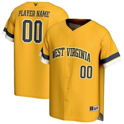 Unisex GameDay Greats Gold West Virginia Mountaineers NIL Pick-A-Player Lightweight Collegiate Baseball Fashion Jersey