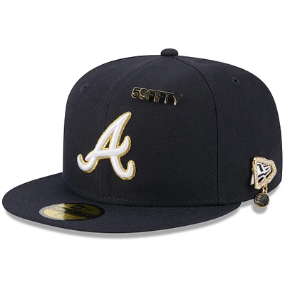 Men's New Era Navy Atlanta Braves 2025 59FIFTY Day Fitted Hat with Pins