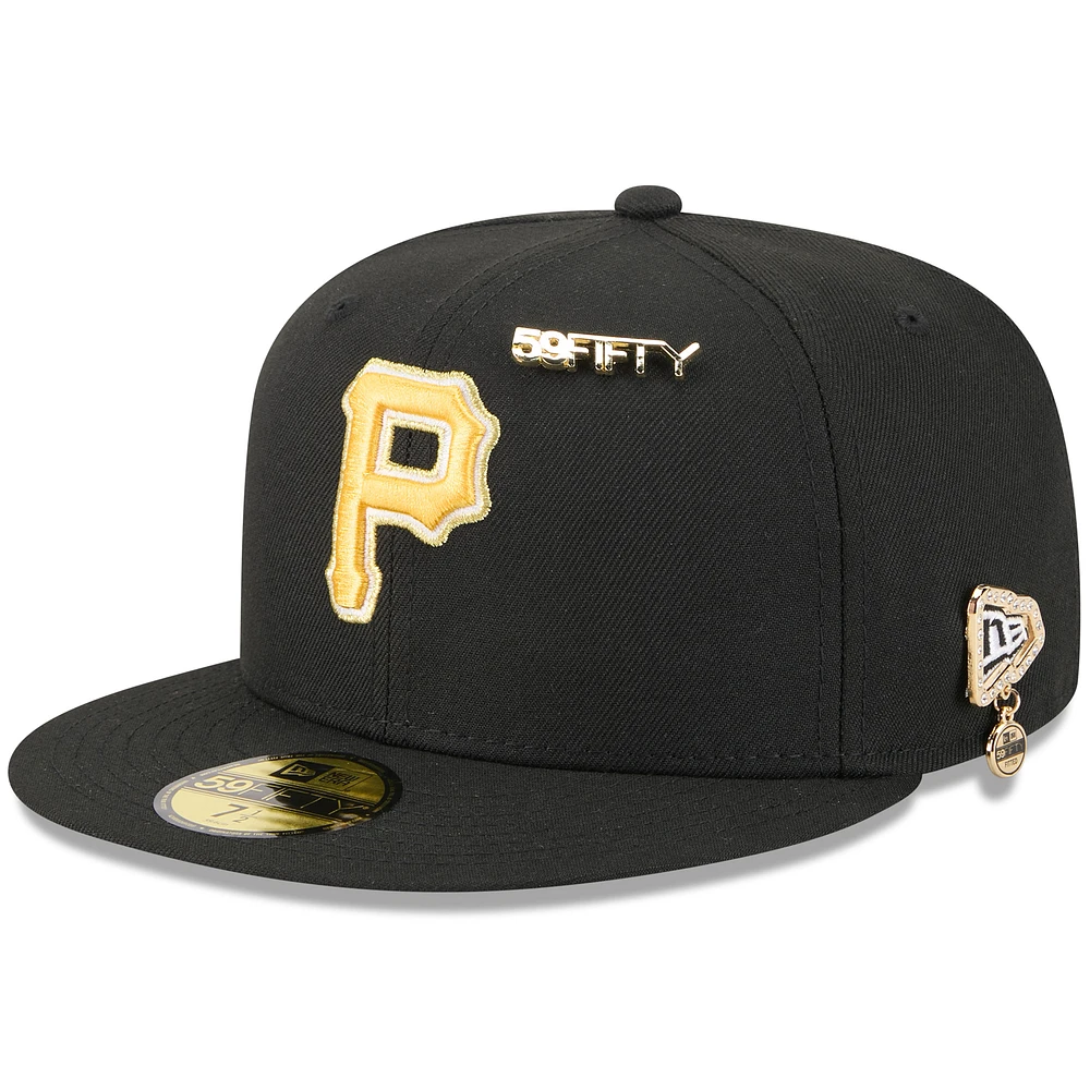 Men's New Era Black Pittsburgh Pirates 2025 59FIFTY Day Fitted Hat with Pins