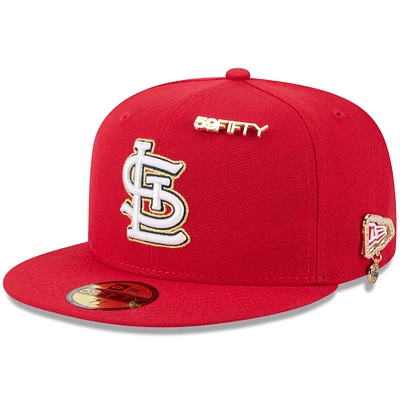 Men's New Era Red St. Louis Cardinals 2025 59FIFTY Day Fitted Hat with Pins