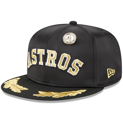 Men's New Era Black Houston Astros 2025 59FIFTY Day Gold Leaf Fitted Hat