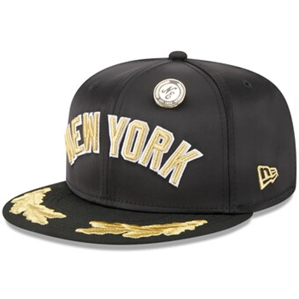 Men's New Era Black York Yankees 2025 59FIFTY Day Gold Leaf Fitted Hat