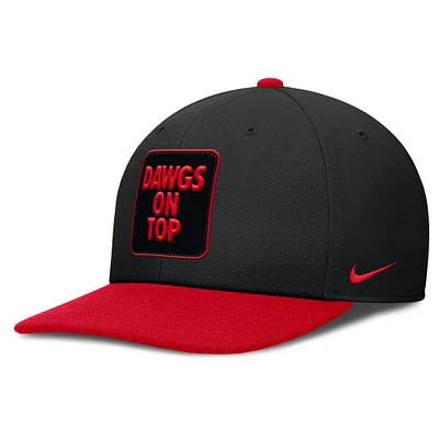 Men's Nike Black/Red Georgia Bulldogs 2025 Sideline Campus Pro Local Snapback Hat