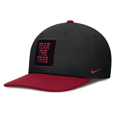 Men's Nike Black/Cardinal Stanford Cardinal 2025 Sideline Campus Pro Local Snapback Hat