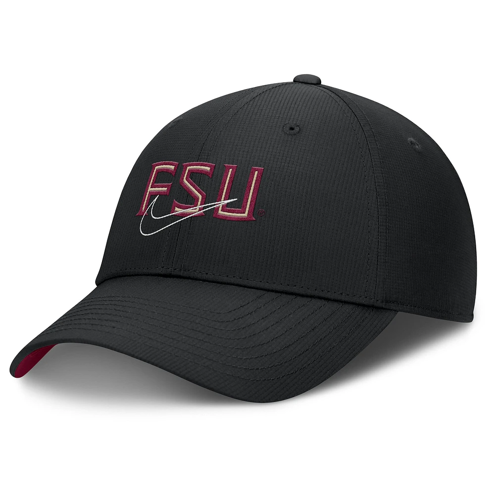 Men's Nike Black Florida State Seminoles Club Prep Performance Adjustable Hat