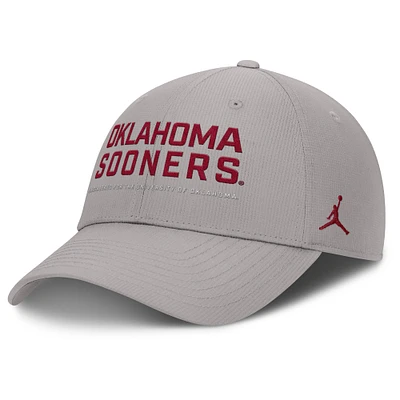 Men's Jordan Brand Gray Oklahoma Sooners 2025 On-Field Gameday Club Adjustable Hat
