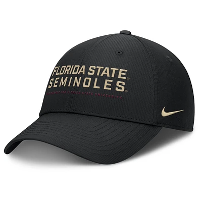 Men's Nike Black Florida State Seminoles 2025 On-Field Gameday Club Adjustable Hat