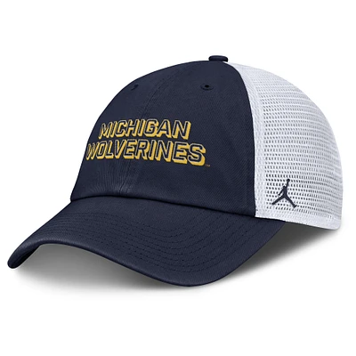 Men's Jordan Brand Navy Michigan Wolverines 2025 Gameday On-Field Club Adjustable Trucker Hat