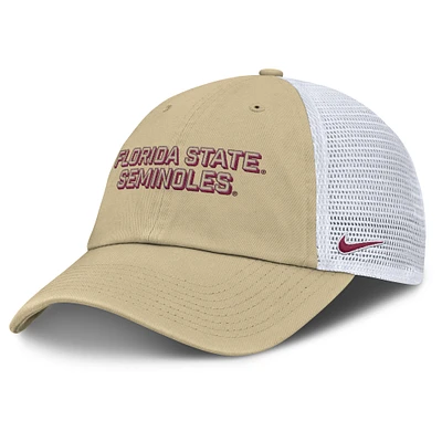 Men's Nike Vegas Gold Florida State Seminoles 2025 Gameday On-Field Club Adjustable Trucker Hat