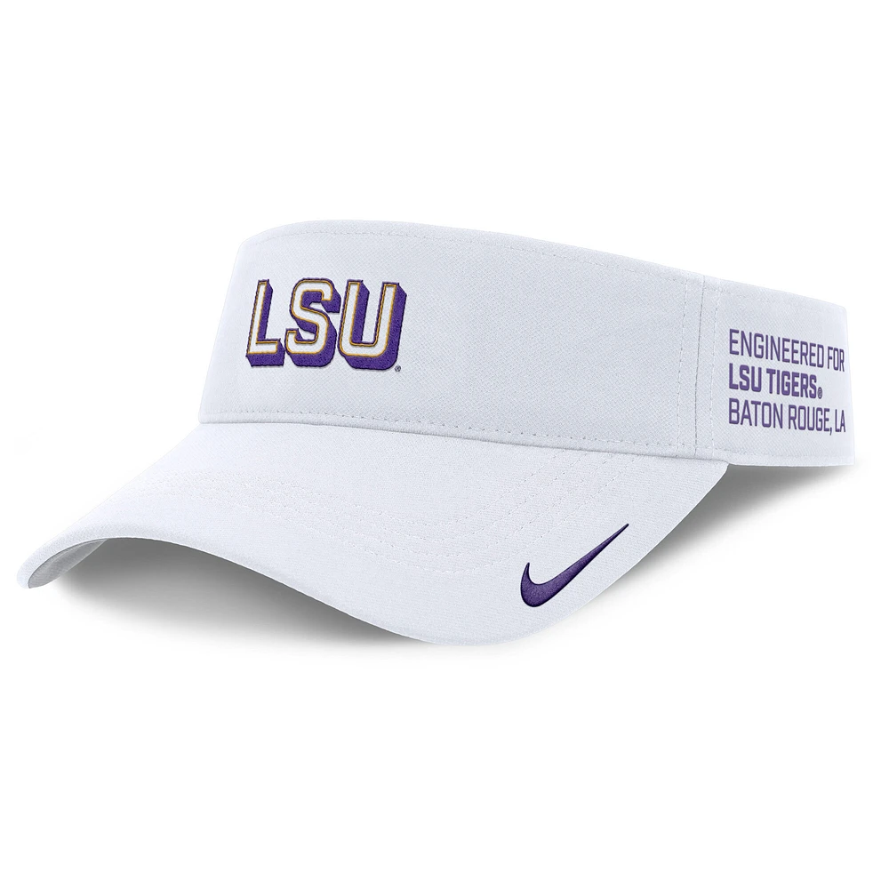 Men's Nike White LSU Tigers 2025 On-Field Gameday Performance Ace Adjustable Visor