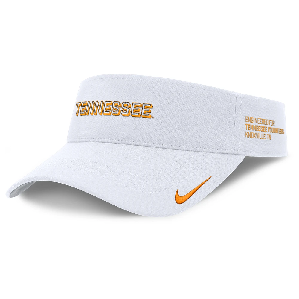Men's Nike White Tennessee Volunteers 2025 On-Field Gameday Performance Ace Adjustable Visor