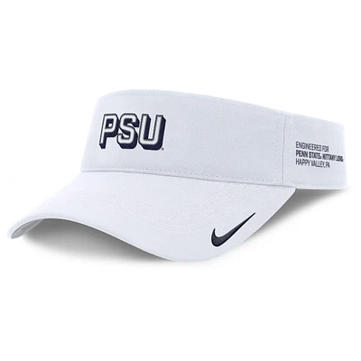 Men's Nike White Penn State Nittany Lions 2025 On-Field Gameday Performance Ace Adjustable Visor