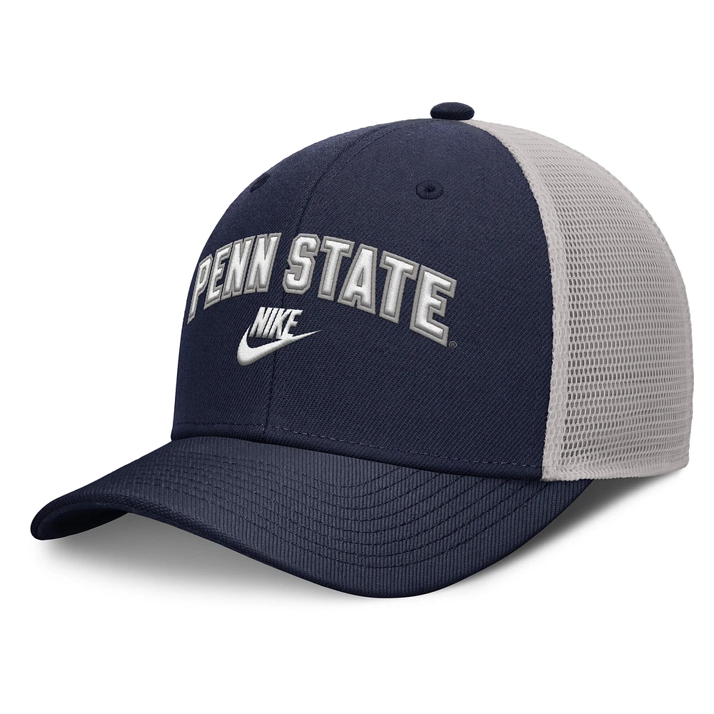 Men's Nike Navy/Gray Penn State Nittany Lions Legacy Arch Rise Performance Trucker Adjustable Hat