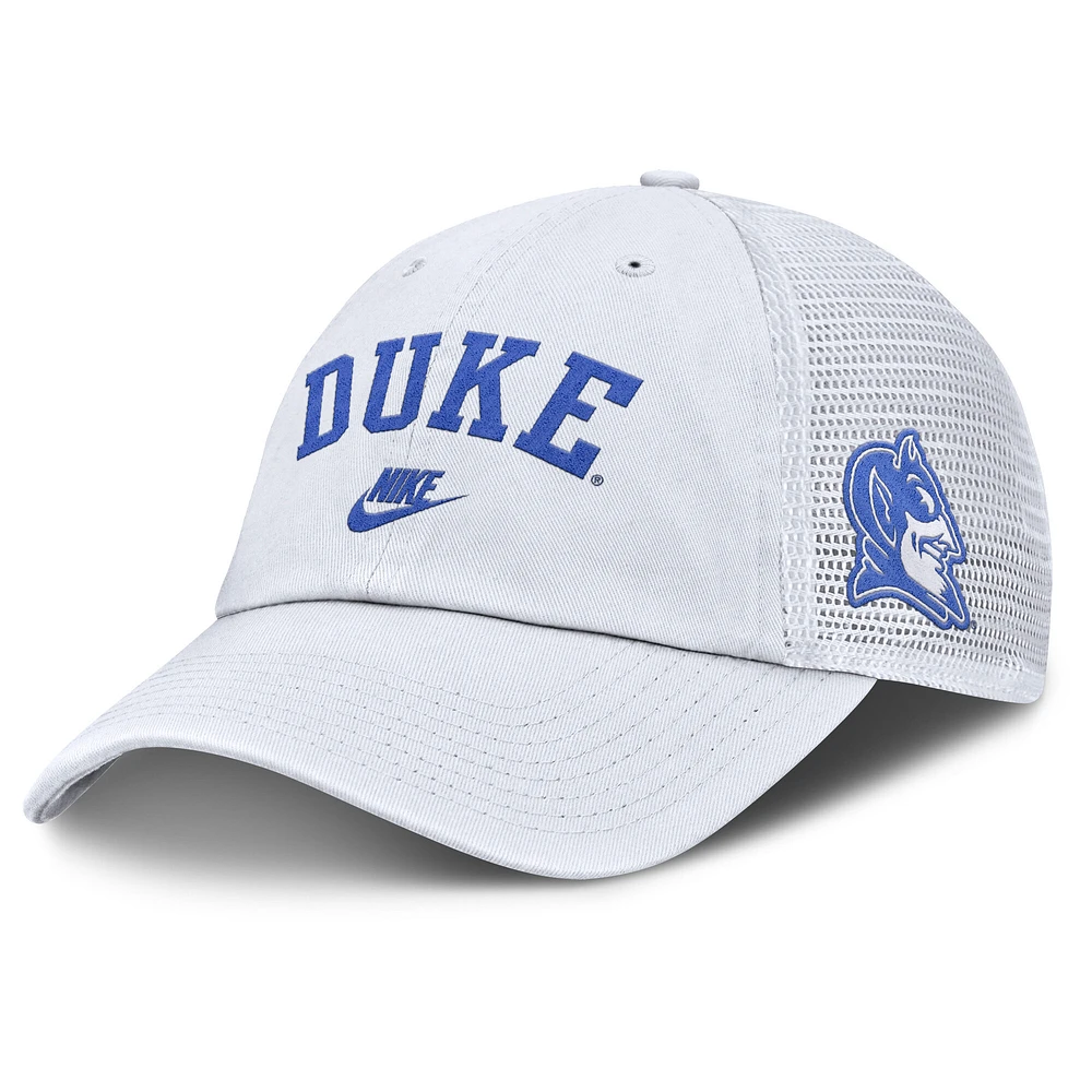 Men's Nike White Duke Blue Devils Club Legacy Adjustable Trucker Hat