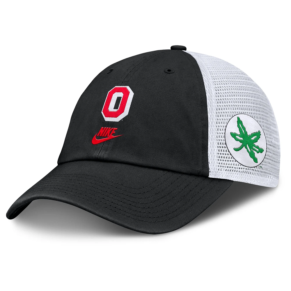 Men's Nike Black Ohio State Buckeyes Club Legacy Adjustable Trucker Hat