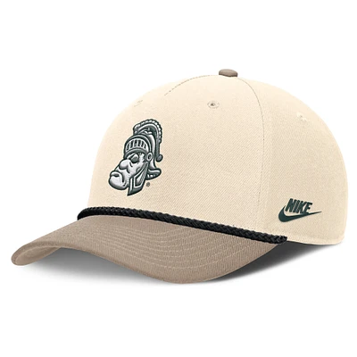 Men's Nike Natural Michigan State Spartans Rise Legacy Throwback Logo Adjustable Hat