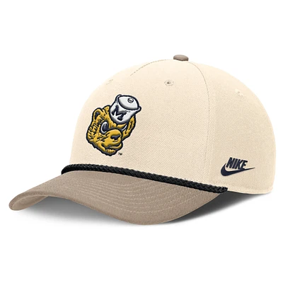 Men's Nike Natural Michigan Wolverines Rise Legacy Throwback Logo Adjustable Hat