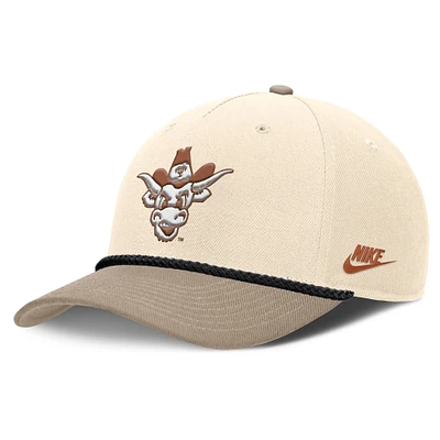 Men's Nike Natural Texas Longhorns Rise Legacy Throwback Logo Adjustable Hat
