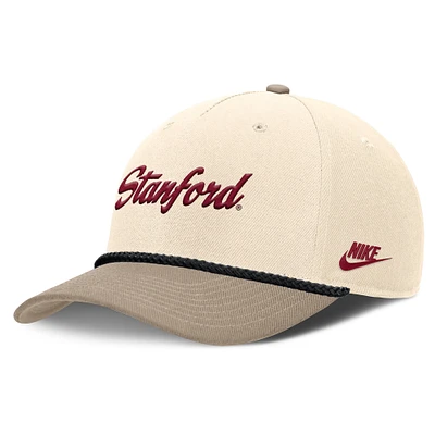 Men's Nike Natural Stanford Cardinal Rise Legacy Throwback Logo Adjustable Hat