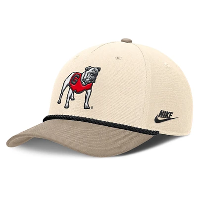 Men's Nike Natural Georgia Bulldogs Rise Legacy Throwback Logo Adjustable Hat