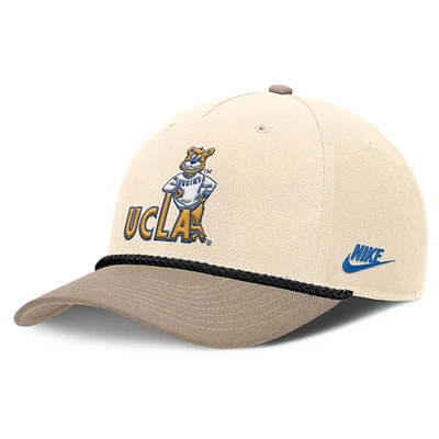 Men's Nike Natural UCLA Bruins Rise Legacy Throwback Logo Adjustable Hat