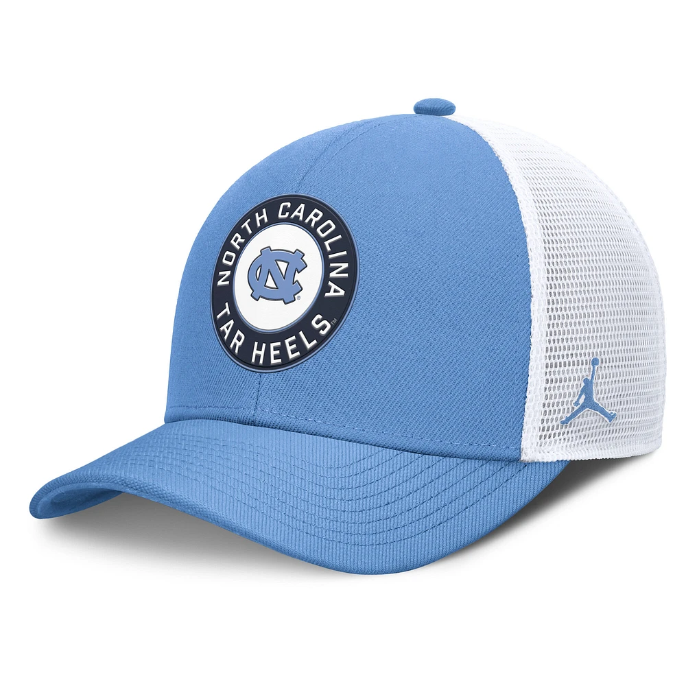 Men's Jordan Brand Carolina Blue/White North Carolina Tar Heels Rise Primetime Performance Trucker Adjustable Hat
