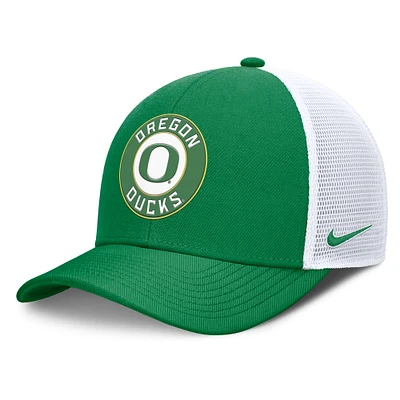Men's Nike Green/White Oregon Ducks Rise Primetime Performance Trucker Adjustable Hat