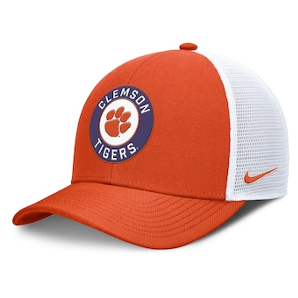 Men's Nike Orange/White Clemson Tigers Rise Primetime Performance Trucker Adjustable Hat