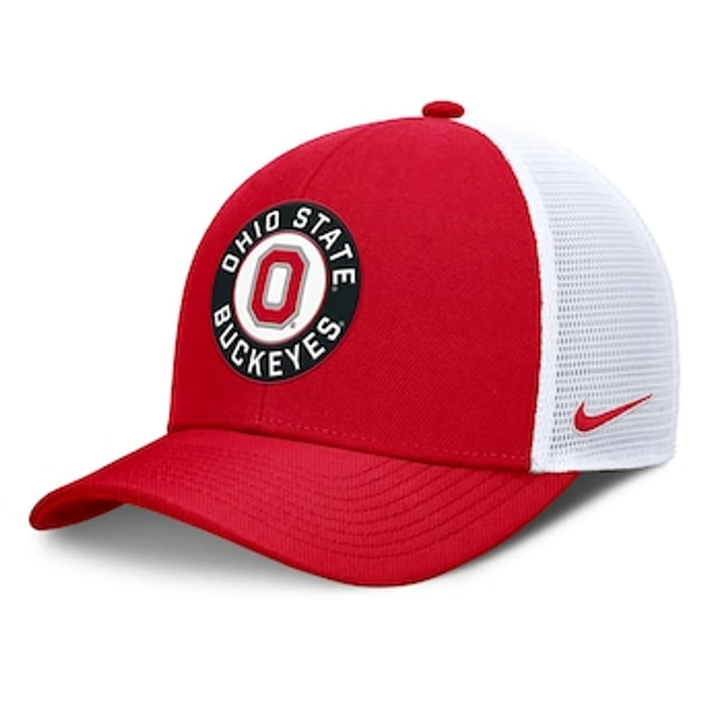 Men's Nike Scarlet/White Ohio State Buckeyes Rise Primetime Performance Trucker Adjustable Hat
