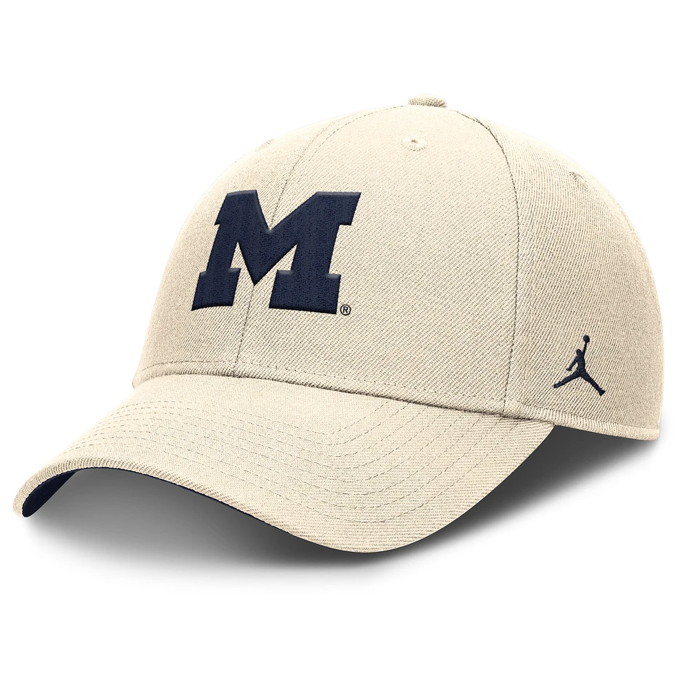 Men's Jordan Brand Natural Michigan Wolverines Primetime Rise Dri-FIT Adjustable Hat